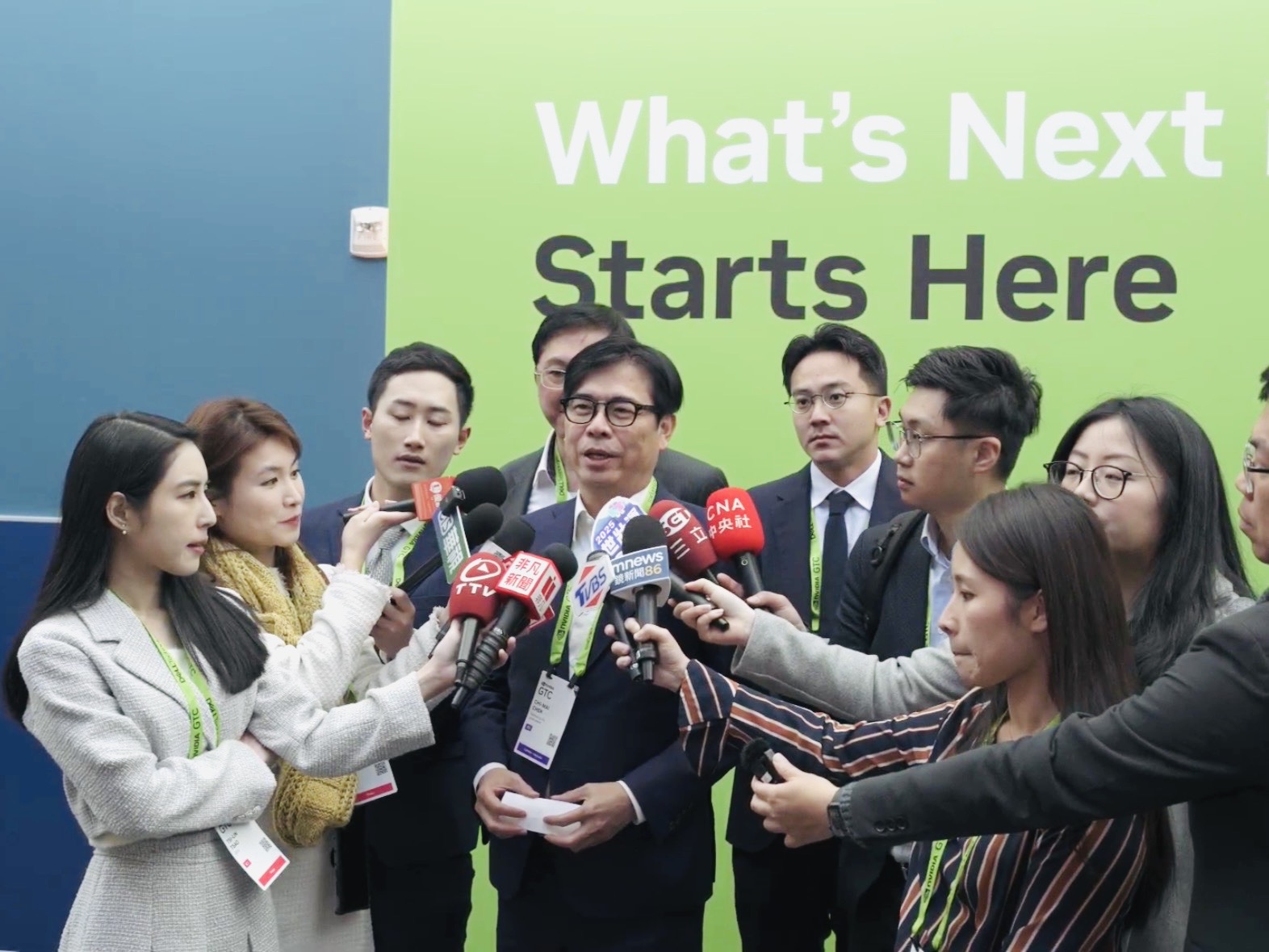 標題:高雄加速AI產業升級！陳其邁 Chen Chi-Mai市長率團參訪NVIDIA GTC 2025大會照片